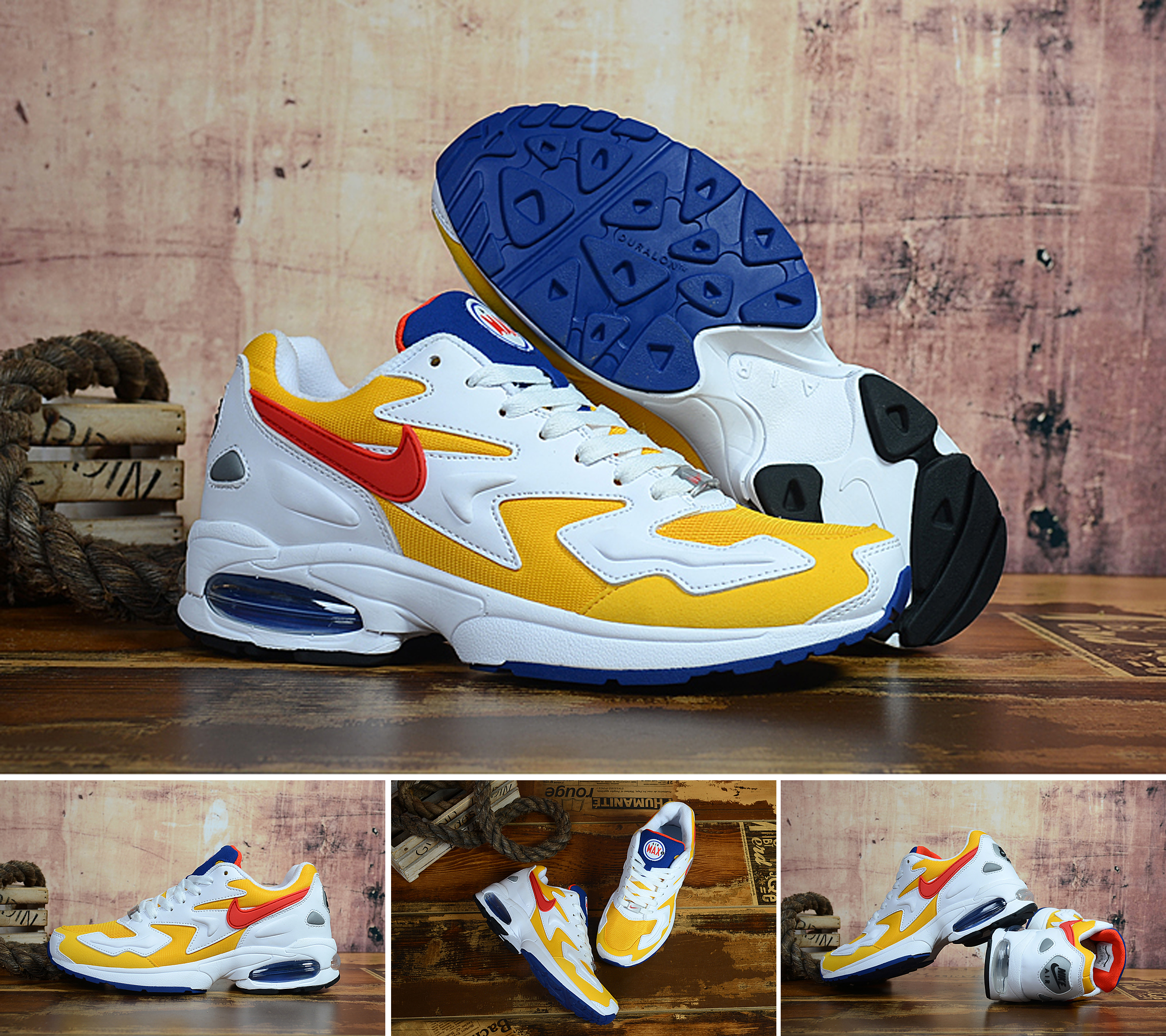 Men Air Max2 Light White Yellow Red Shoes